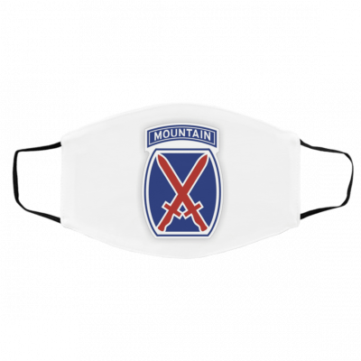 1-0-th M-ou-nt-ain Di-vis-ion Ar-m-y A-me-ri-can Vet-era-n F-la-g Face Mask