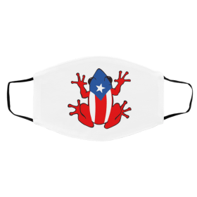 Pu-e-rto R-ic-o Ric-an Fr-og Face Mask
