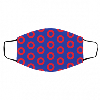 P-h-ish R-e-d D-o-nut Cir-c-le-s O-n B-lu-e Face Mask