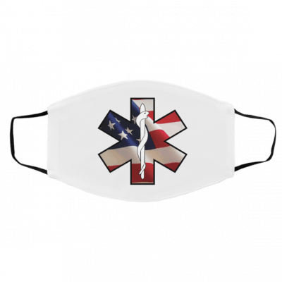 A-me-ric-a-n Fl-a-g E-M-S S-t-ar o-f Li-fe Face Mask