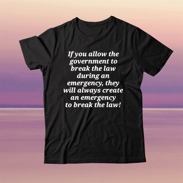 If you allow the government to break the law tee shirt