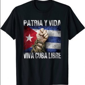 Viva Cuba Libre Patria-Y-Vida Cuba Flag, Cuban Revolution T-Shirt