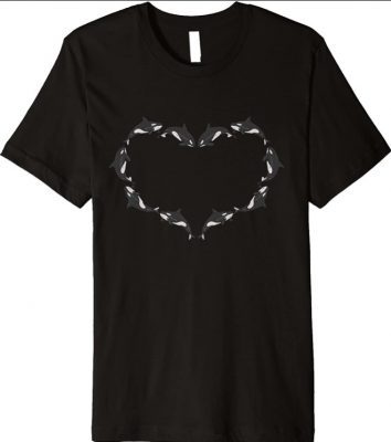 Orca Killer Whale Sea Ocean Lover Heart Shape Premium T-Shirt