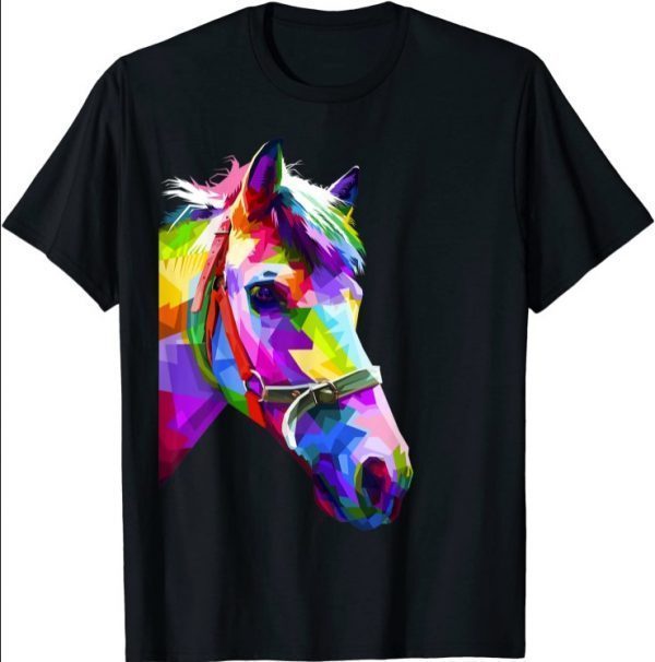 Colorful pop art horse portrait Funny Horses T-Shirt