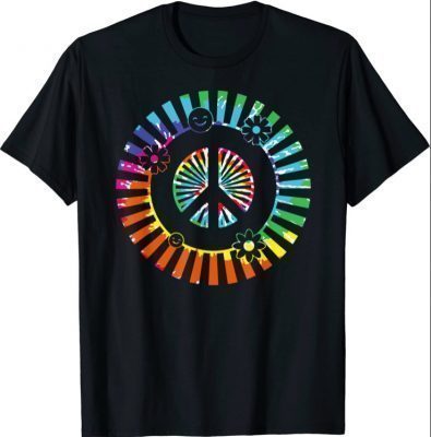 PEACE SIGN LOVE Shirt 60s 70s Tie Dye Hippie Costume T-Shirt