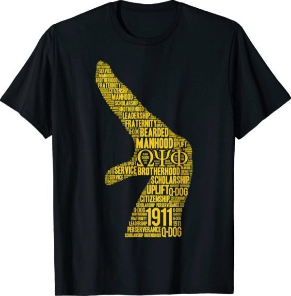 Black Fraternity Omega 1911 Hand Sign Psi Words Phi T-Shirt