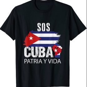 Sos Cuba Flag Tee Patria Y Vida T-Shirt