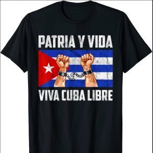 Viva Cuba Libre Patria Y Vida Cuba Flag, Freedom Movement T-Shirt