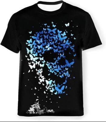 Short Sleeve Men T-Shirt Lightweight 3D Creative Print Crew Neck Fashion Shirts