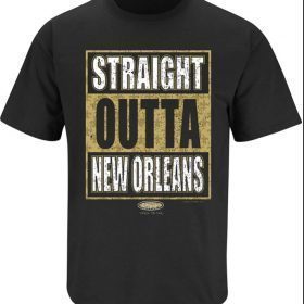 New Orleans Football Fans Straight Outta New Orleans Black 2021 T-Shirt