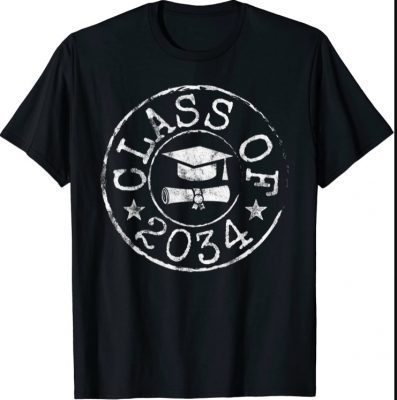 Class of 2034 Grow With Me First Day of School Graduation T-Shirt