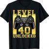 Level 40 Unlocked Gag Men Women Turning 40 Video Gamer 1981 T-Shirt