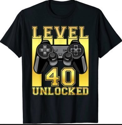 Level 40 Unlocked Gag Men Women Turning 40 Video Gamer 1981 T-Shirt