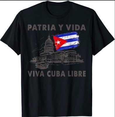 Patria Y Vida Viva Cuba Libre Vintage Cuba Flag Cuban Pride T-Shirt
