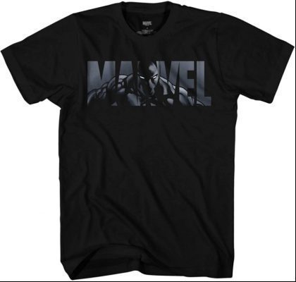 Marvel Logo Black Panther Avengers Super Hero Adult Tee Graphic 2021 T-Shirt