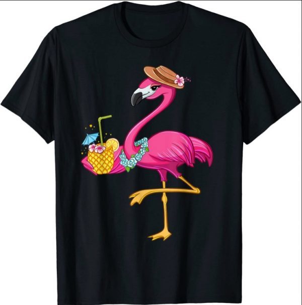 Pineapple shirts for Girl Women Pink Flamingo Lover Hawaii Gift T-Shirt