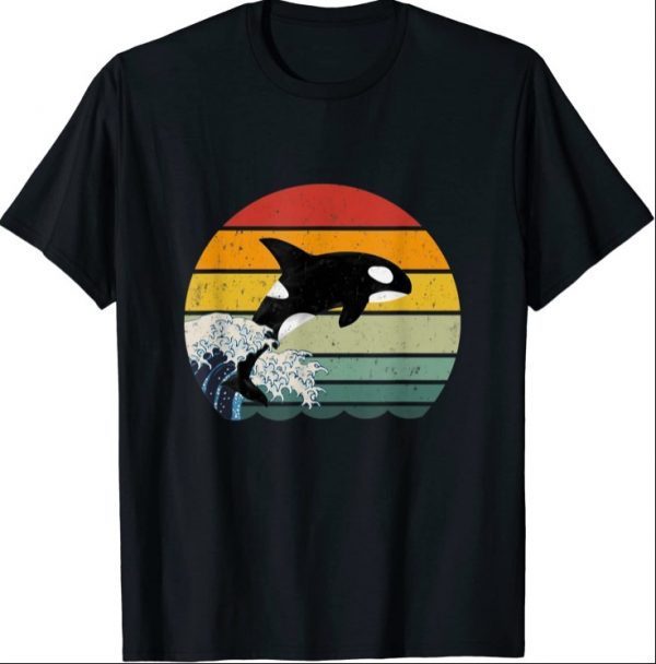 Orca Killer Whale Sea Panda Retro Vintage Gift T-Shirt