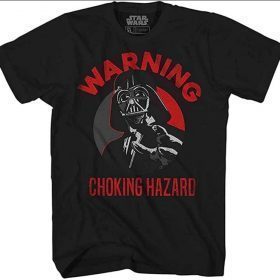 STAR WARS Darth Vader Choking Hazard Empire Funny Humor Pun Mens Adult Tee Graphic T-Shirt for Men Tshirt Clothing Apparel