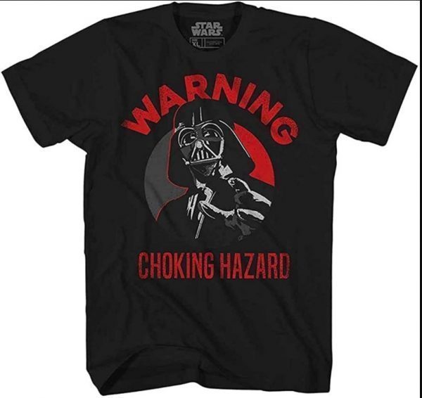 STAR WARS Darth Vader Choking Hazard Empire Funny Humor Pun Mens Adult Tee Graphic T-Shirt for Men Tshirt Clothing Apparel