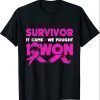 It Came We Fought I Survived Cancer Survivor Pink Ribbon T-Shirt