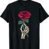 Skeleton Hand Red Rose Flower Gift Aesthetic Streetwear Goth T-Shirt