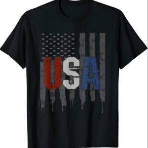 USA American Flag Shirt US Patriotic July 4th Vintage Tshirt T-Shirt