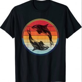 Orca Whale Family Graphic Vintage Killer Orcas Women Kids T-Shirt