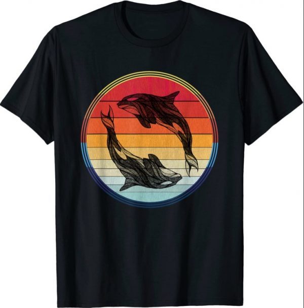 Orca Whale Family Graphic Vintage Killer Orcas Women Kids T-Shirt