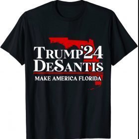 Vintage Trump DeSantis 2024 Make America Florida Distressed T-Shirt