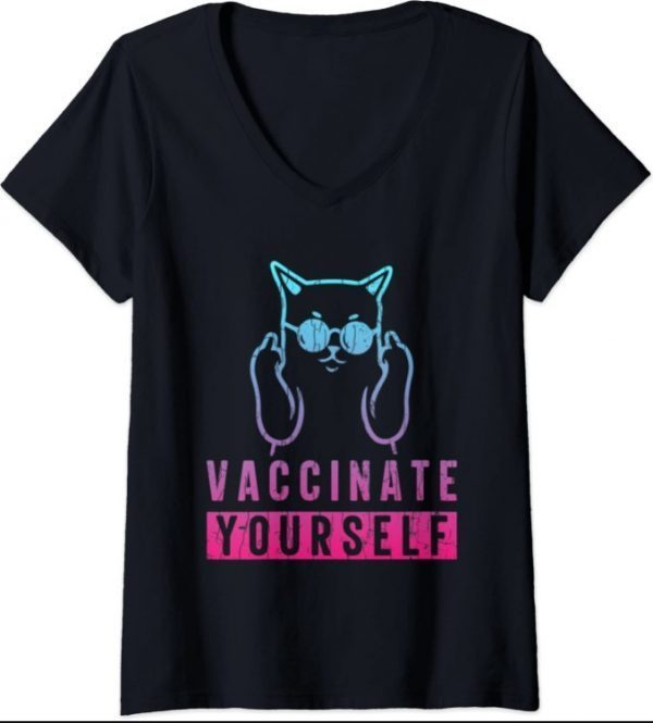 Womens Anti Biden Vaccination Signs V-Neck T-Shirt