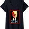 Womens Joe Biden 2024 V-Neck T-Shirt