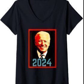 Womens Joe Biden 2024 V-Neck T-Shirt