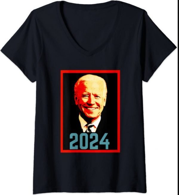 Womens Joe Biden 2024 V-Neck T-Shirt