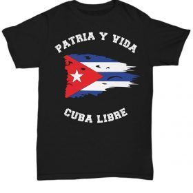 Distressed flag patria y vida, cuba libre t-shirt| cuban freedom shirt