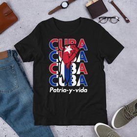 Free Cuba Patria Y Vida Cuban Freedom Flag Fist T-Shirt