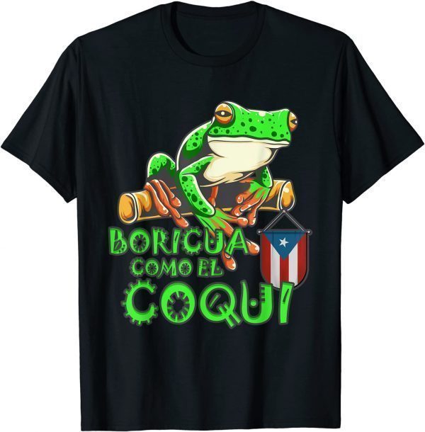 Official Puerto Rico Frog Puerto Rican Roots Coqui Taino Boricua Gift T-Shirt
