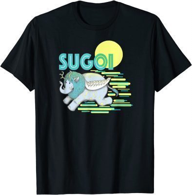 Official Awesome Sugoi Elephant Cute Graphic Retro Vintage Tee T-Shirt