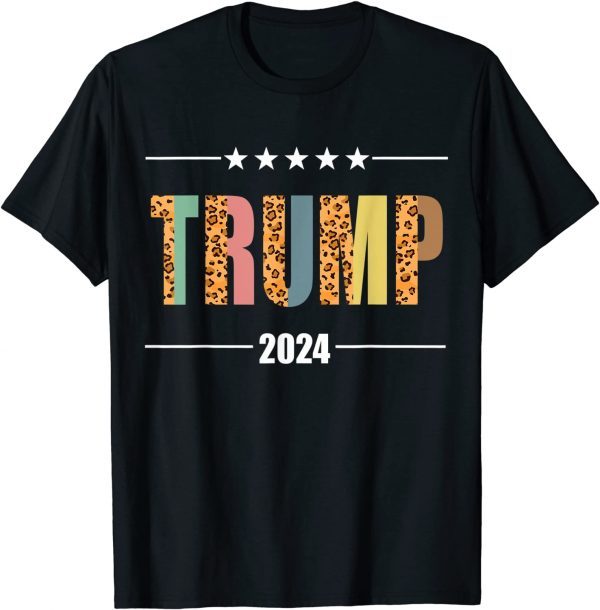 T-Shirt Trump 2024 Leopard Print Trump Shirt Republican Men Women Unisex