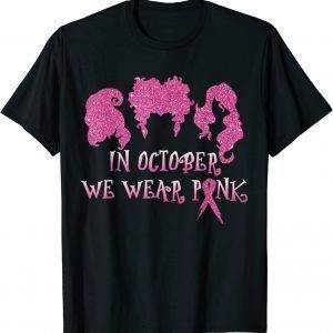 Halloween Hocus in October We Wear Pink Breast Cancer Pocus Unisex T-Shirt
