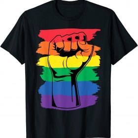 T-Shirt Pride Month Merch LGBT Rainbow Fist LGBTQ Gay Pride