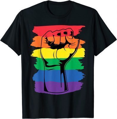 T-Shirt Pride Month Merch LGBT Rainbow Fist LGBTQ Gay Pride