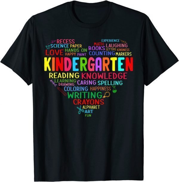 Kindergarten Team Heart Back to school Teacher Student Lover T-Shirt