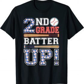 Official 2nd Grade Batter Up Baseball-Second Grade Back To School T-Shirt
