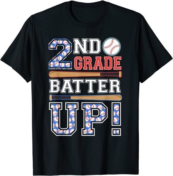 Official 2nd Grade Batter Up Baseball-Second Grade Back To School T-Shirt