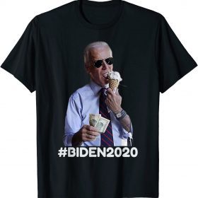 Joe Biden Eating Ice Cream Cone Anti Biden2020 Funny T-Shirt