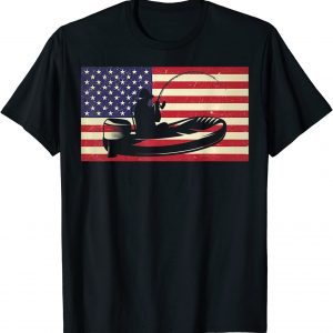 T-Shirt American Patriotic Boat Fishing Gift Premium