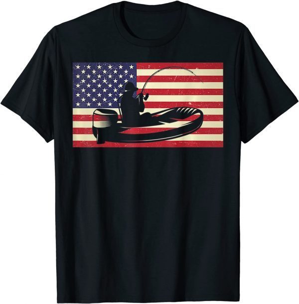 T-Shirt American Patriotic Boat Fishing Gift Premium