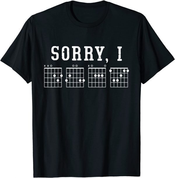 Sorry I-DGAF Funny Hidden Message Guitar Chords For Lover Funny T-Shirt