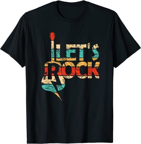 TShirt Lets Rock - Rock Roll Patriotic Guitar Music Lover 2021