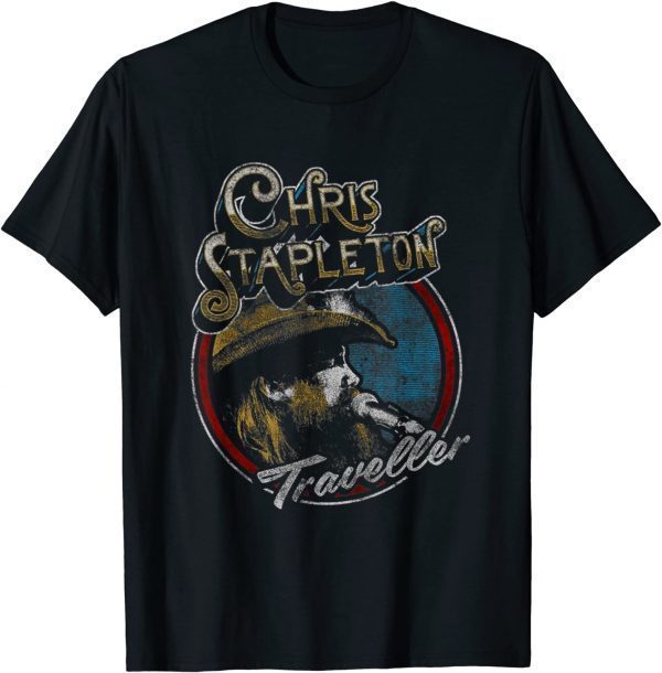 Love Chris Art Staple.ton Cool Man Cowboy Musical Traveller T-Shirt